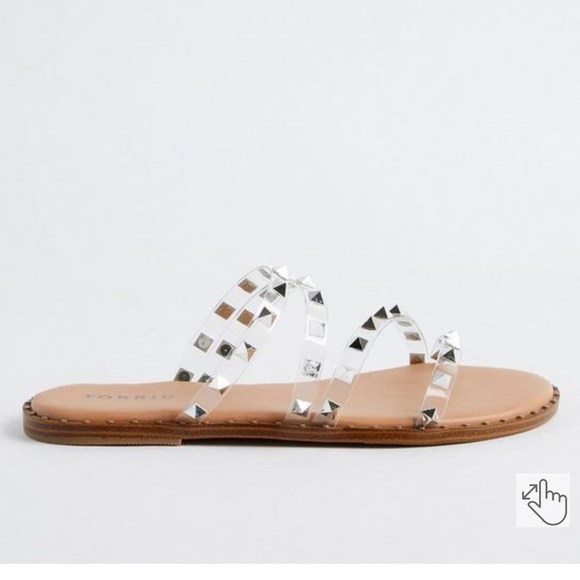 Torrid clear rock stud wide width sandals size 8 - Picture 4 of 7